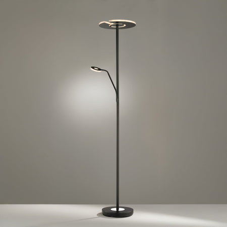 Candeeiro de pé LED Dent, preto, 180 cm, CCT, com 2 lâmpadas.