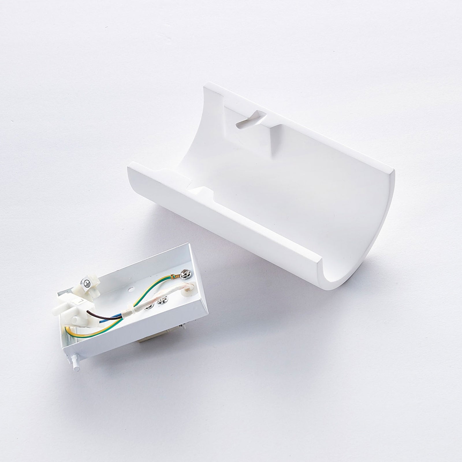 Candeeiro de parede Lindby Colja, redondo, 16 cm de altura, gesso, branco