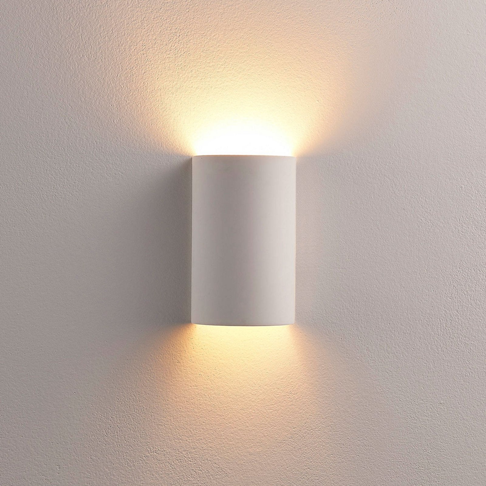 Candeeiro de parede Lindby Colja, redondo, 16 cm de altura, gesso, branco
