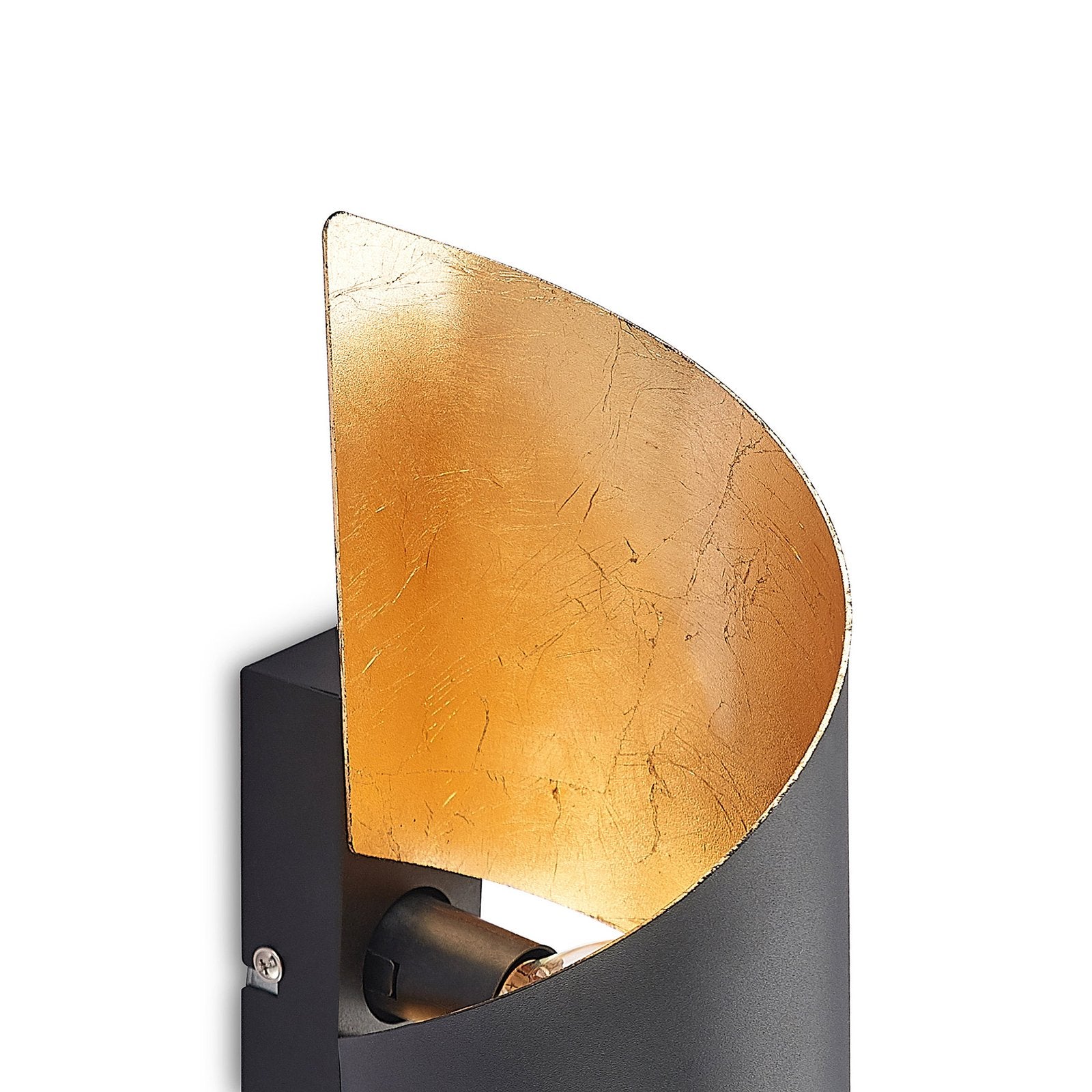 Candeeiro de parede Lindby Desirio, preto/dourado, 35 cm, metal