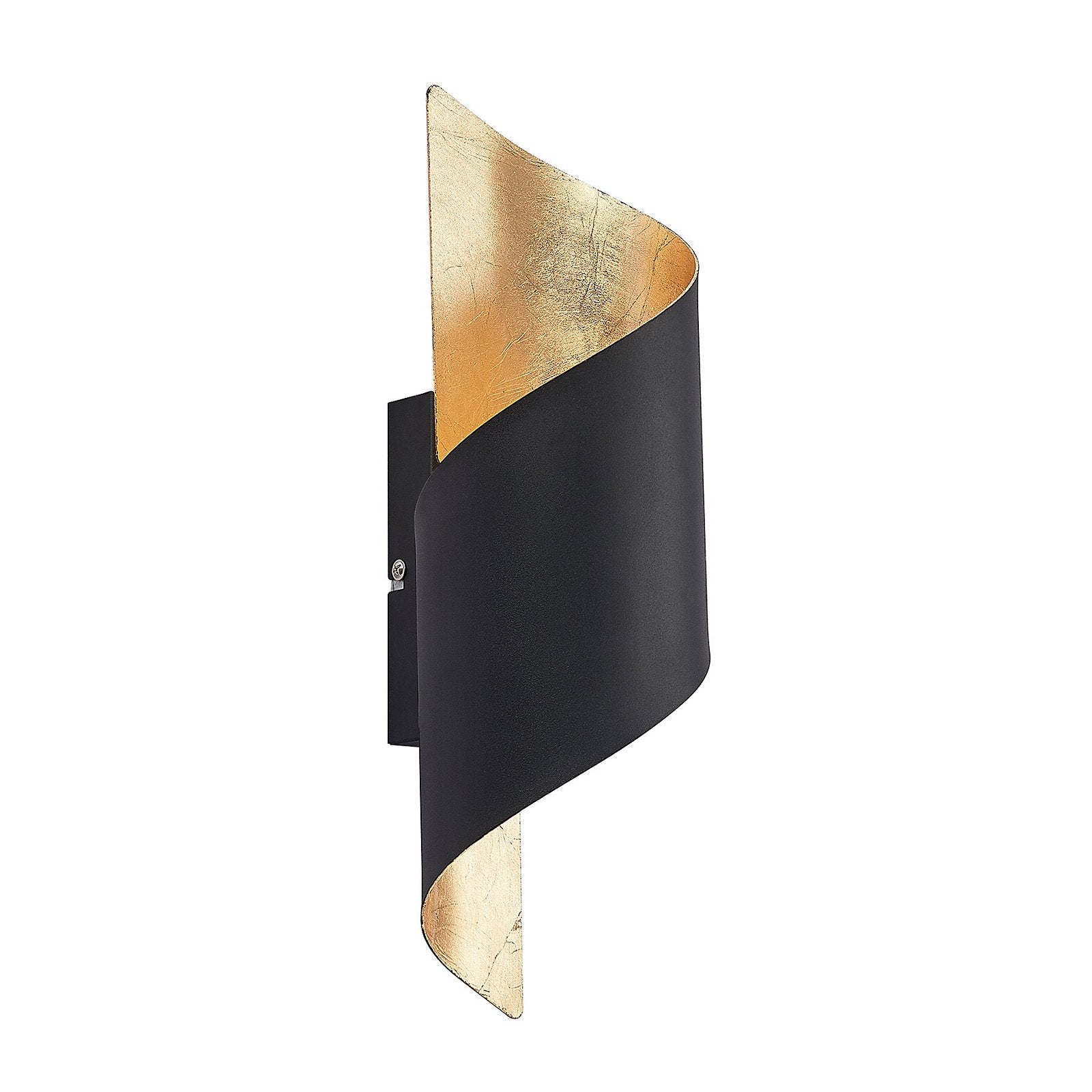 Candeeiro de parede Lindby Desirio, preto/dourado, 35 cm, metal